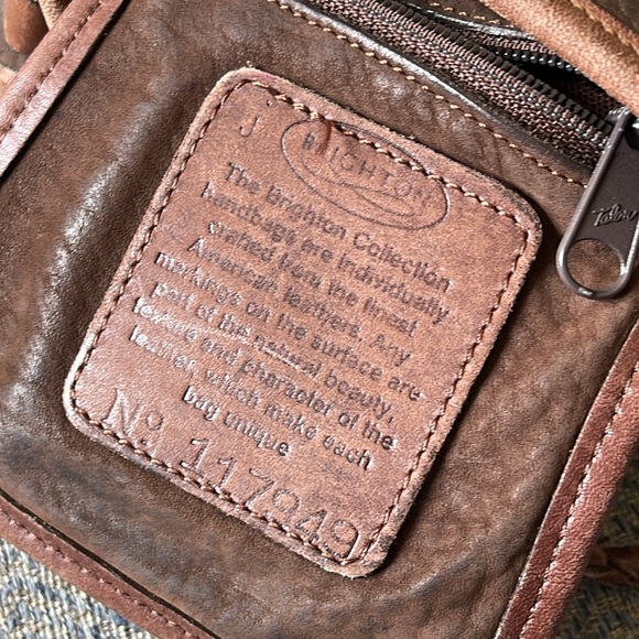 Brighton Brown Pebble Leather drawstring bucket bag - Picture 8 of 16